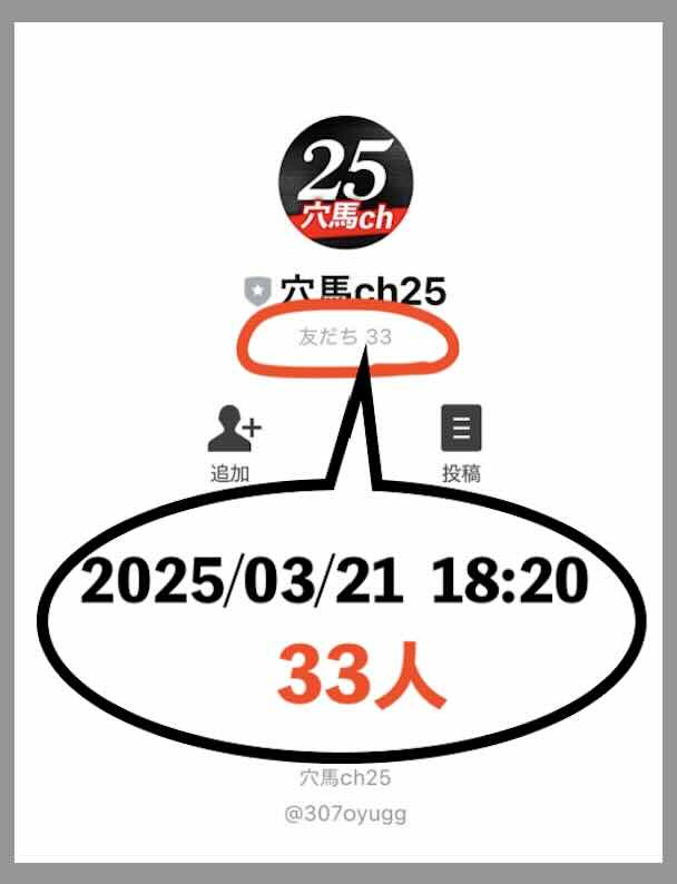 「穴馬ch25」の会員数